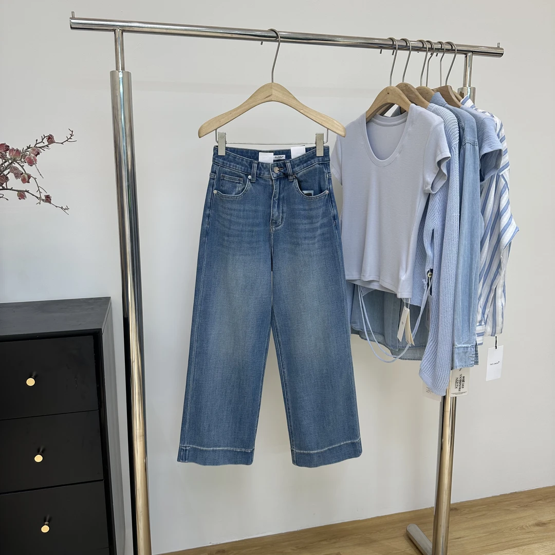 美树【SXXXXX】春上新 设计九分奶奶牛仔裤  C11611#