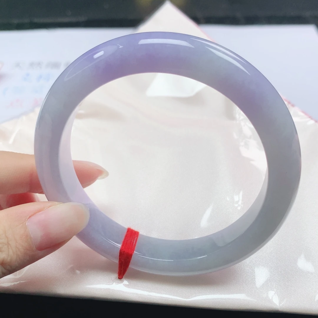 翡翠未镶嵌手镯翡翠63.0紫罗兰正圈