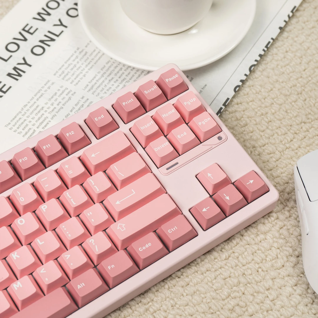 黑莓粉渐变杂色B机械键盘键帽ABS二色原厂高度适Wooting 美加狮等