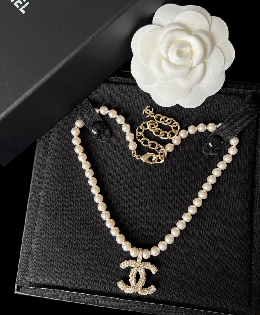 未使用 Chanel/香奈儿 金色珍珠气质项链轻奢时尚AV0231