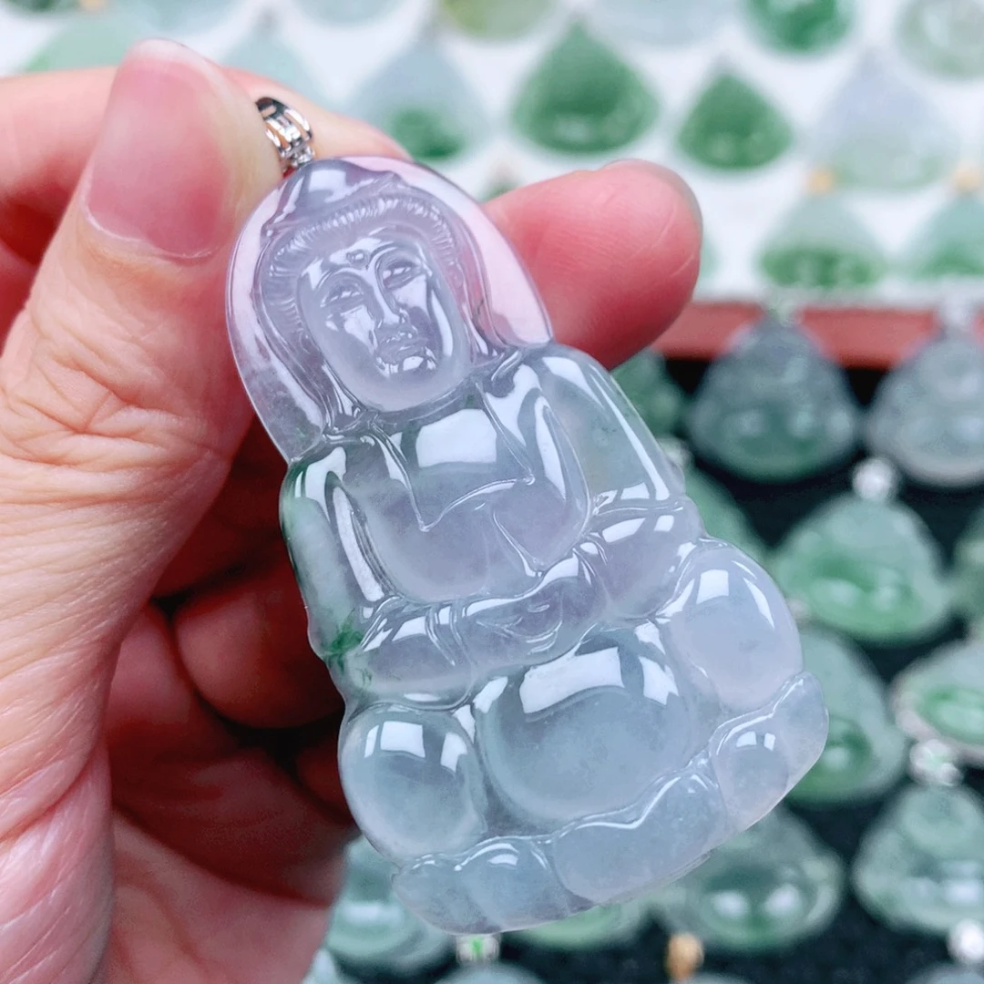 吊坠(不含链)18K金镶嵌翡翠