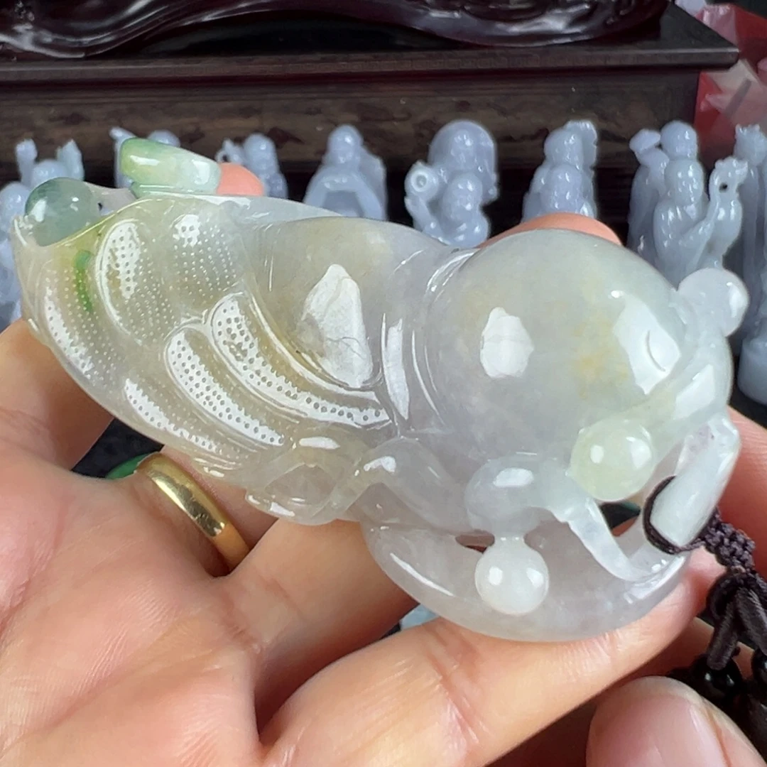 翡翠未镶嵌项圈天然翡翠手把件