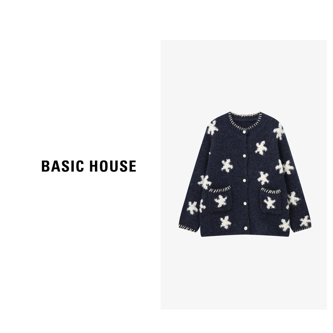 Basic House/百家好秋季提花通勤百搭休闲潮流毛衣-B0625B5NLK2