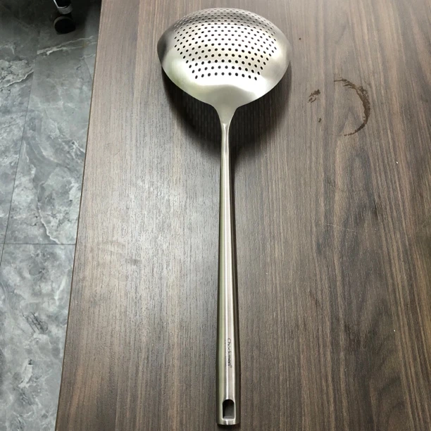 Z家，18-10不锈钢全钢花椒漏勺，长度：43cm 勺头：17cm*14cm