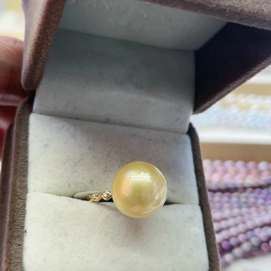 海水珍珠戒指18K金镶嵌