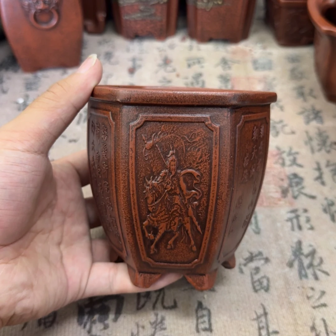 紫砂花盆9x10内经紫砂花盆