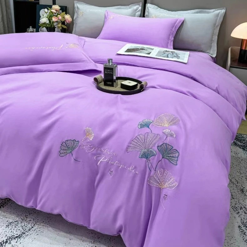 保暖秋季床品套件磨毛刺绣四件套花边床品时髦小姨风床上用品高档