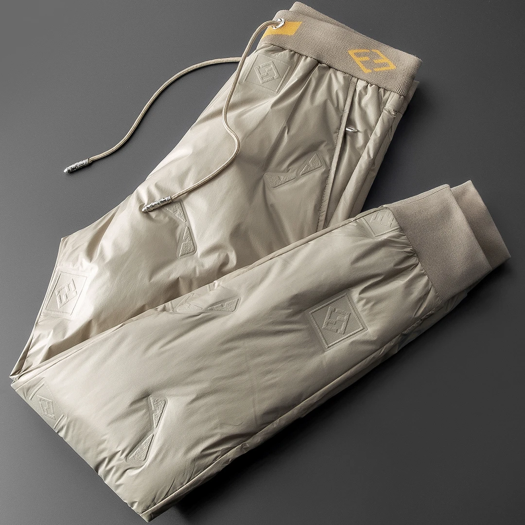 约文库费御寒加厚白鹅绒裤子修身防风防水小脚情侣羽绒裤男女外穿