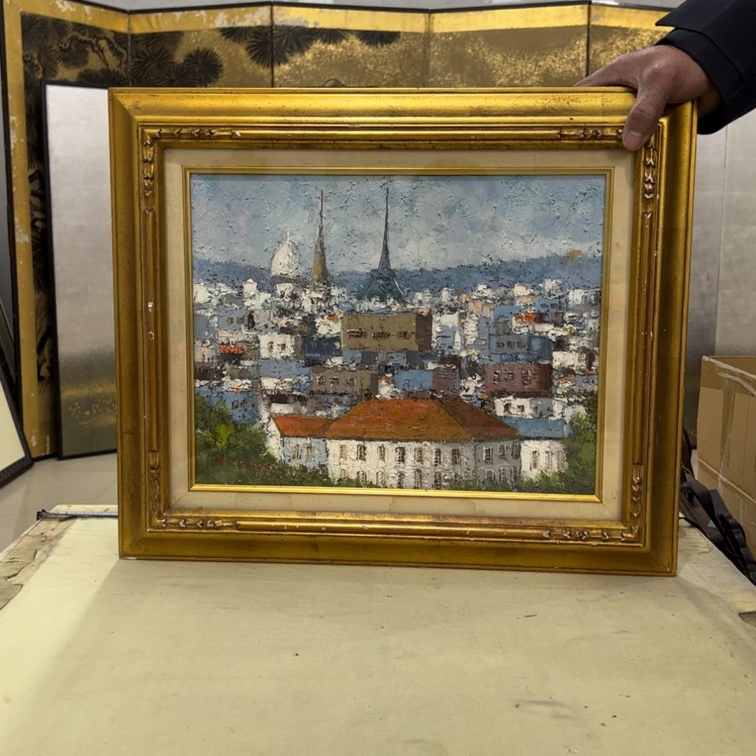 L***户绘画屏风框画茶空间设计