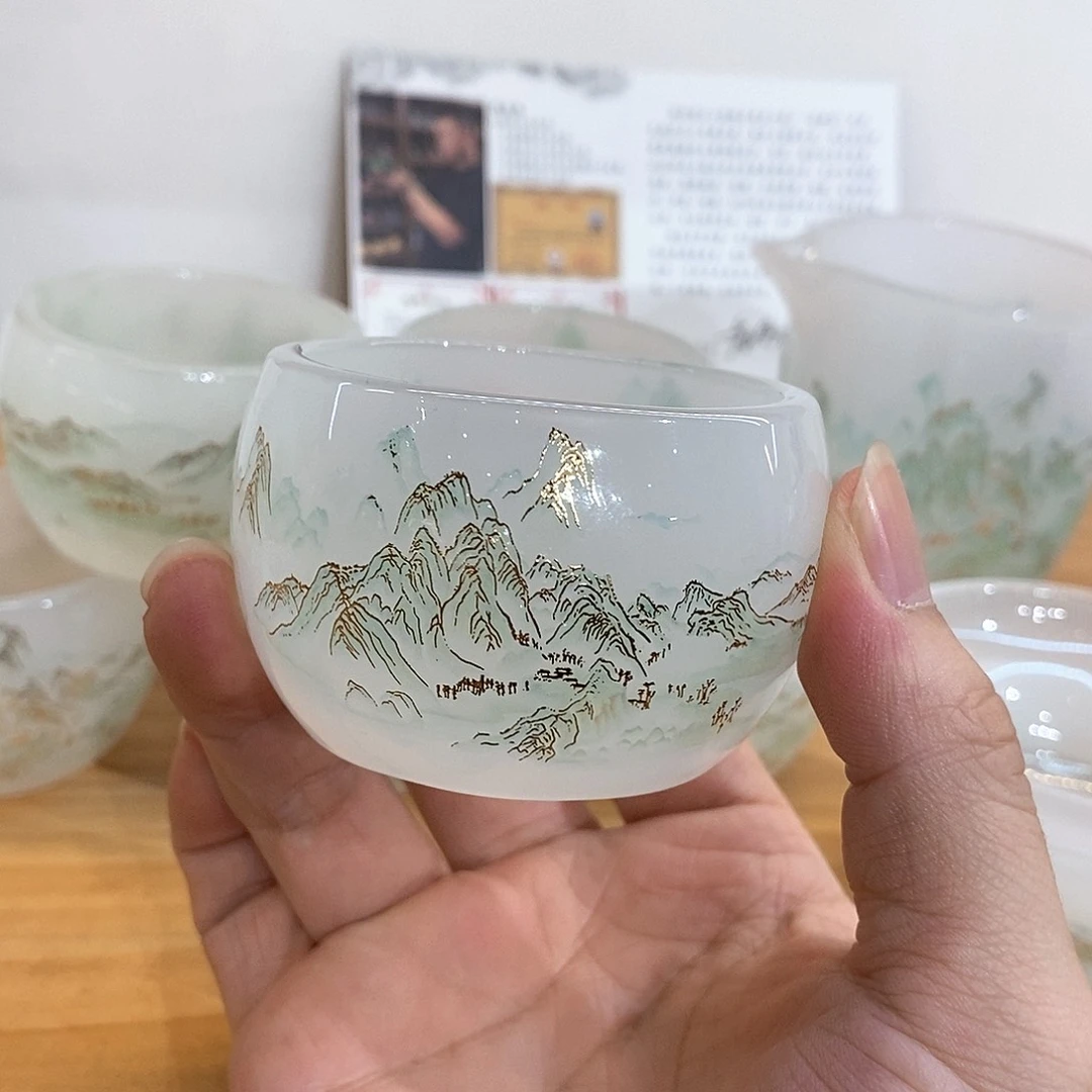 琉璃手工艺品千里江山客杯