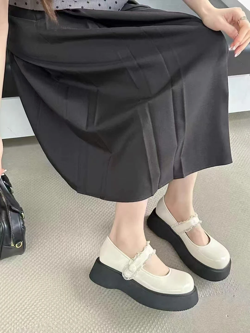 楚宸®防滑复古乐福鞋百搭春季皮鞋法式玛丽珍厚底单鞋