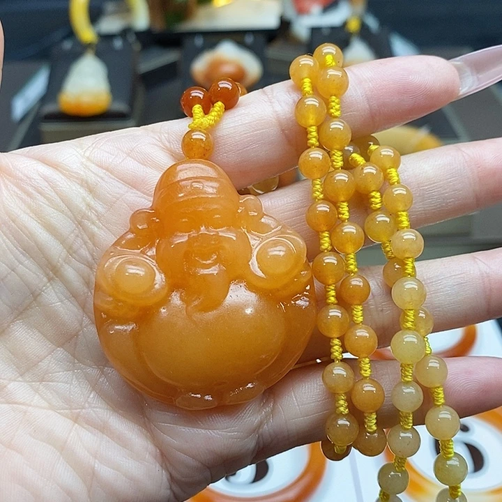 石英质玉（黄龙玉）未镶嵌吊坠