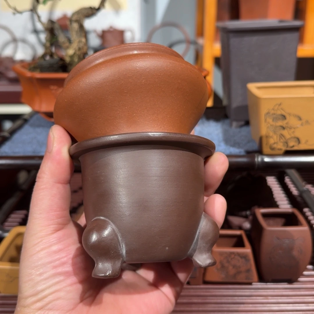 紫砂花盆原矿紫泥