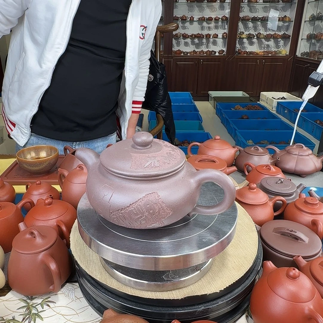 紫砂茶壶仿古天青