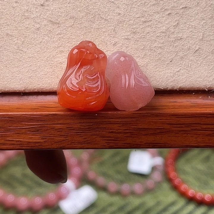 南红玛瑙9K金镶嵌珠宝奇石23438