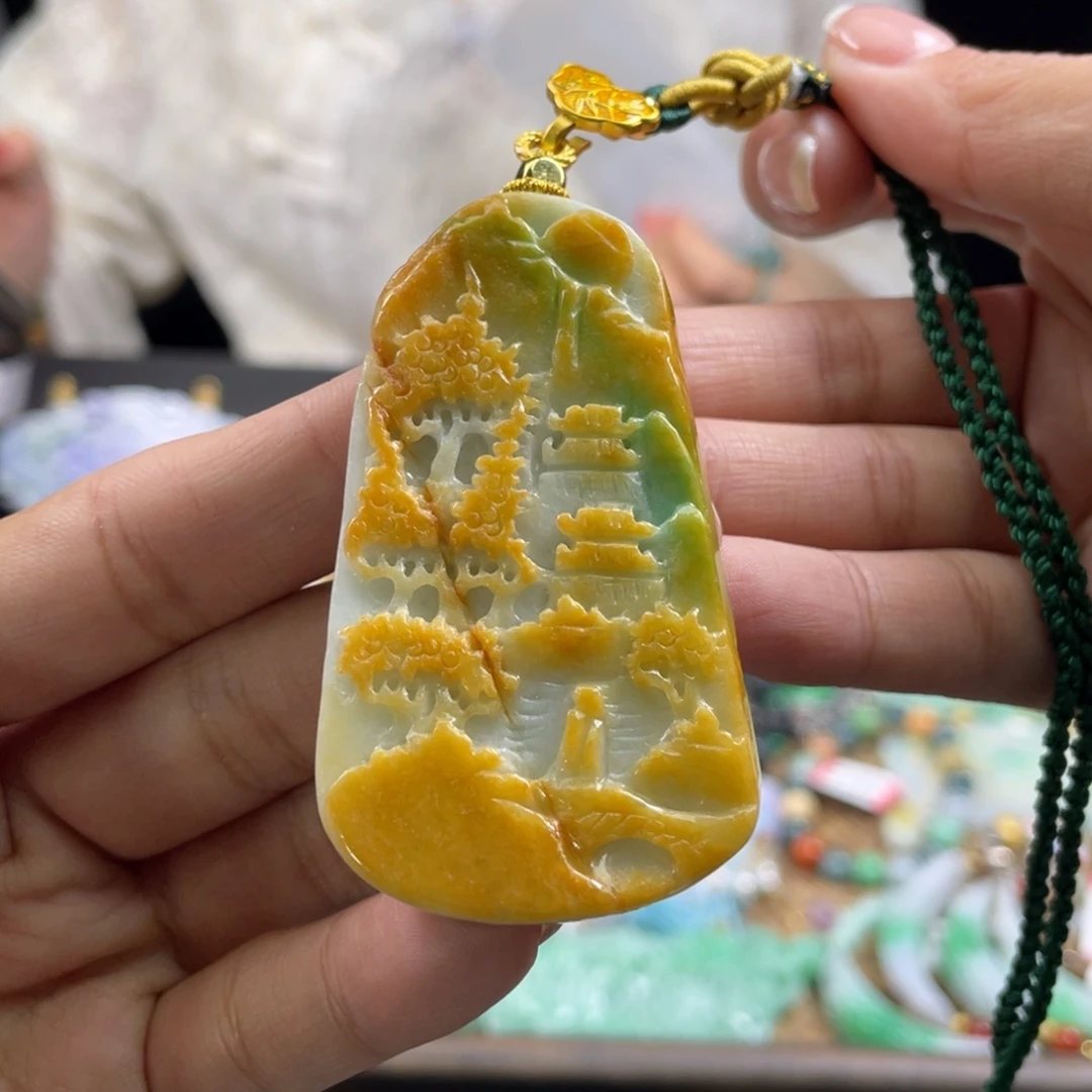 翡翠未镶嵌颈饰代编织