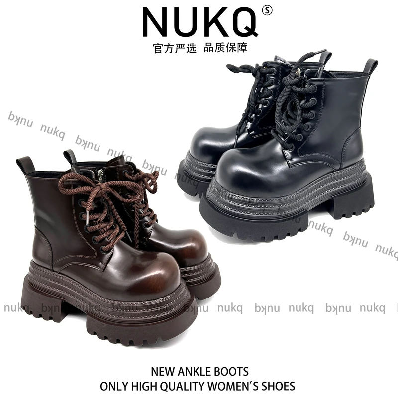 松糕乐福【大悦严选】跟高8cm  高跟厚底靴 小巧精致 休闲百搭