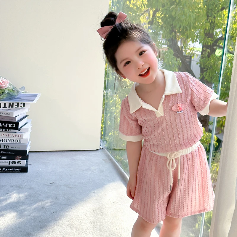 女童套装宝宝休闲2025新款时髦儿童夏季衣服小女孩短袖洋气两件套