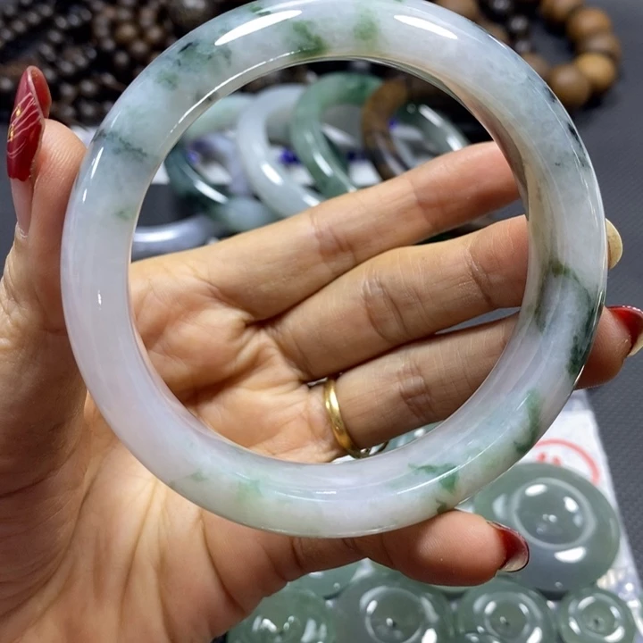 定制翡翠未镶嵌手镯58.4