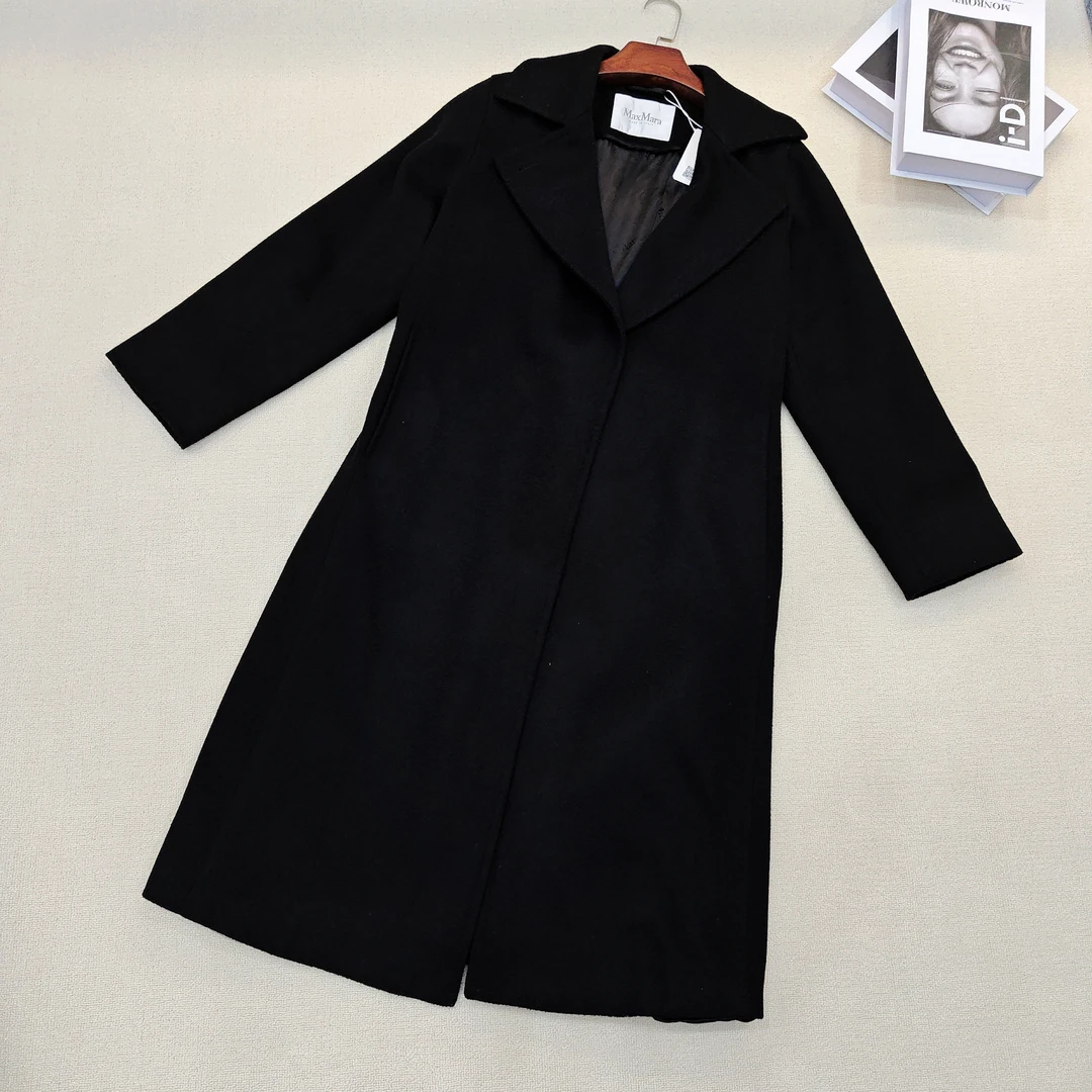 99新 MaxMara 长款大衣 女款 黑色 尺码160-84A/F1600057