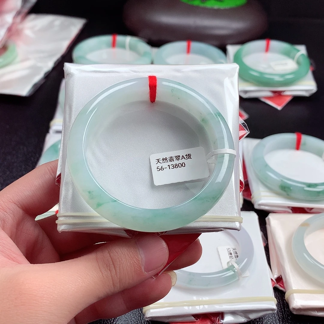 风***景翡翠未镶嵌手镯缅甸翡翠天然手镯