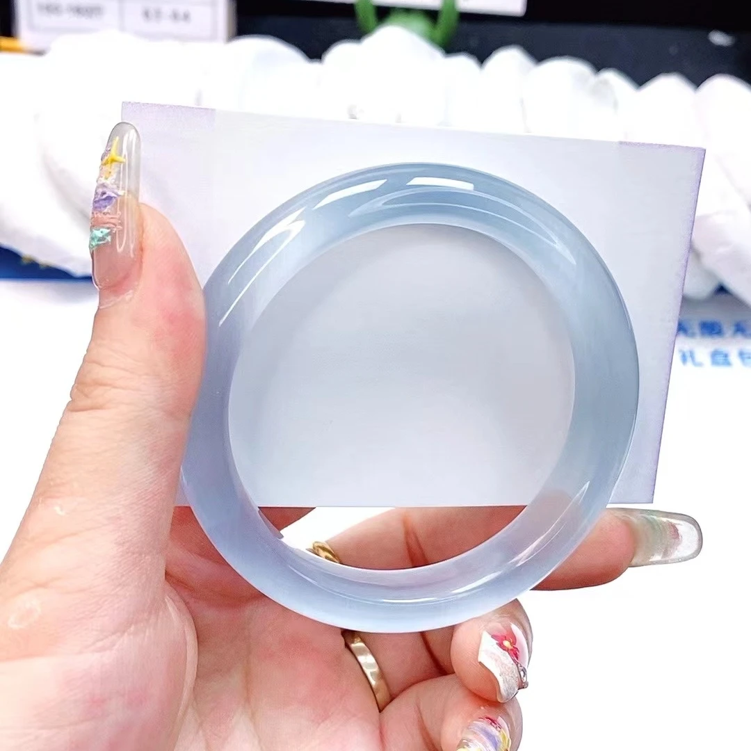 手镯【高货冰冰蓝】 时尚显白 54圈口