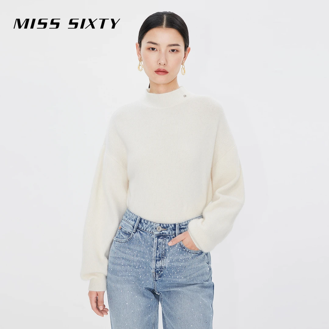Miss Sixty毛衣女装半高领套头弹力毛织保暖显瘦百搭上衣