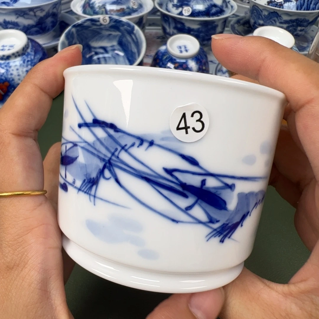 景德镇纯手工纯手绘茶具木木43