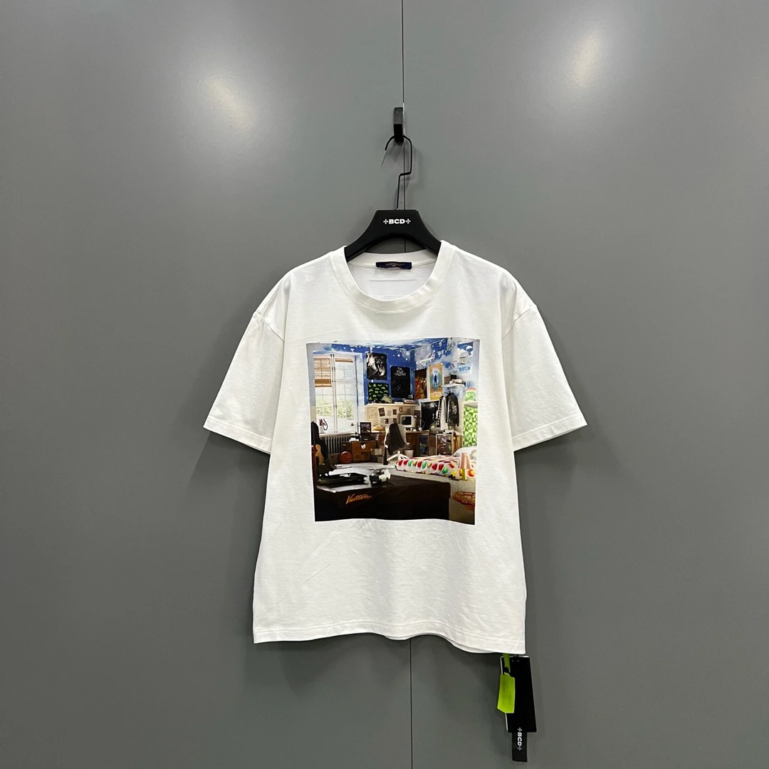 95新 LouisVuitton/路易威登 c62 油画涂鸦图案短袖 XL 605207