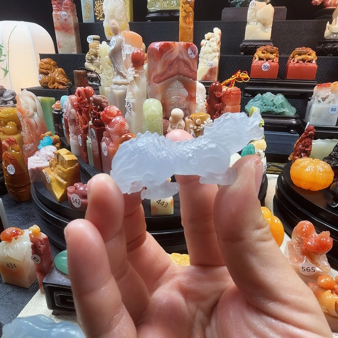 印石寿山石龙腾四海