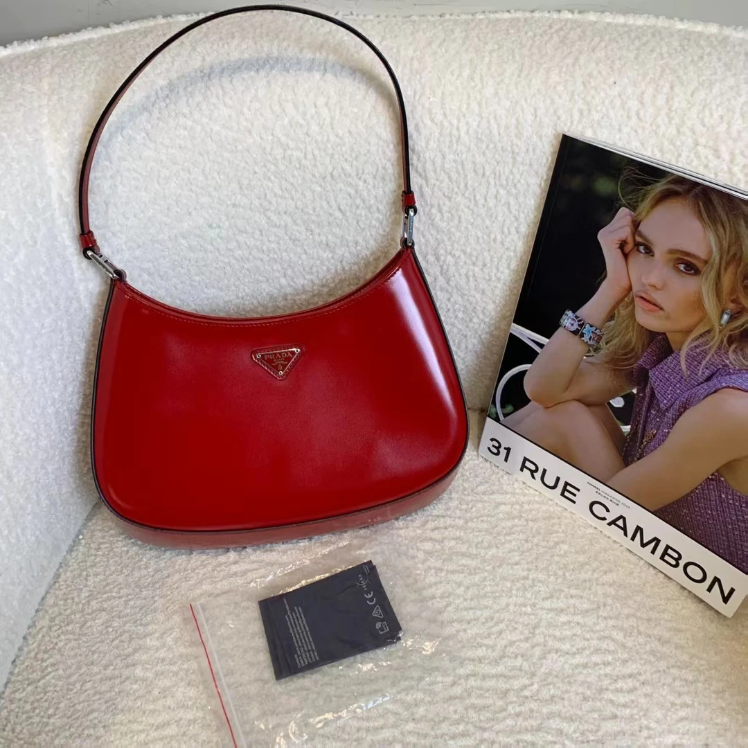 99新 Prada/普拉达 壹臻/红色亮面全皮clec  99378538