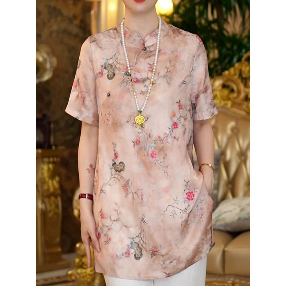 气质优雅轻奢端庄衬衫2026夏季新款休闲通勤妈妈装宽松显瘦上衣