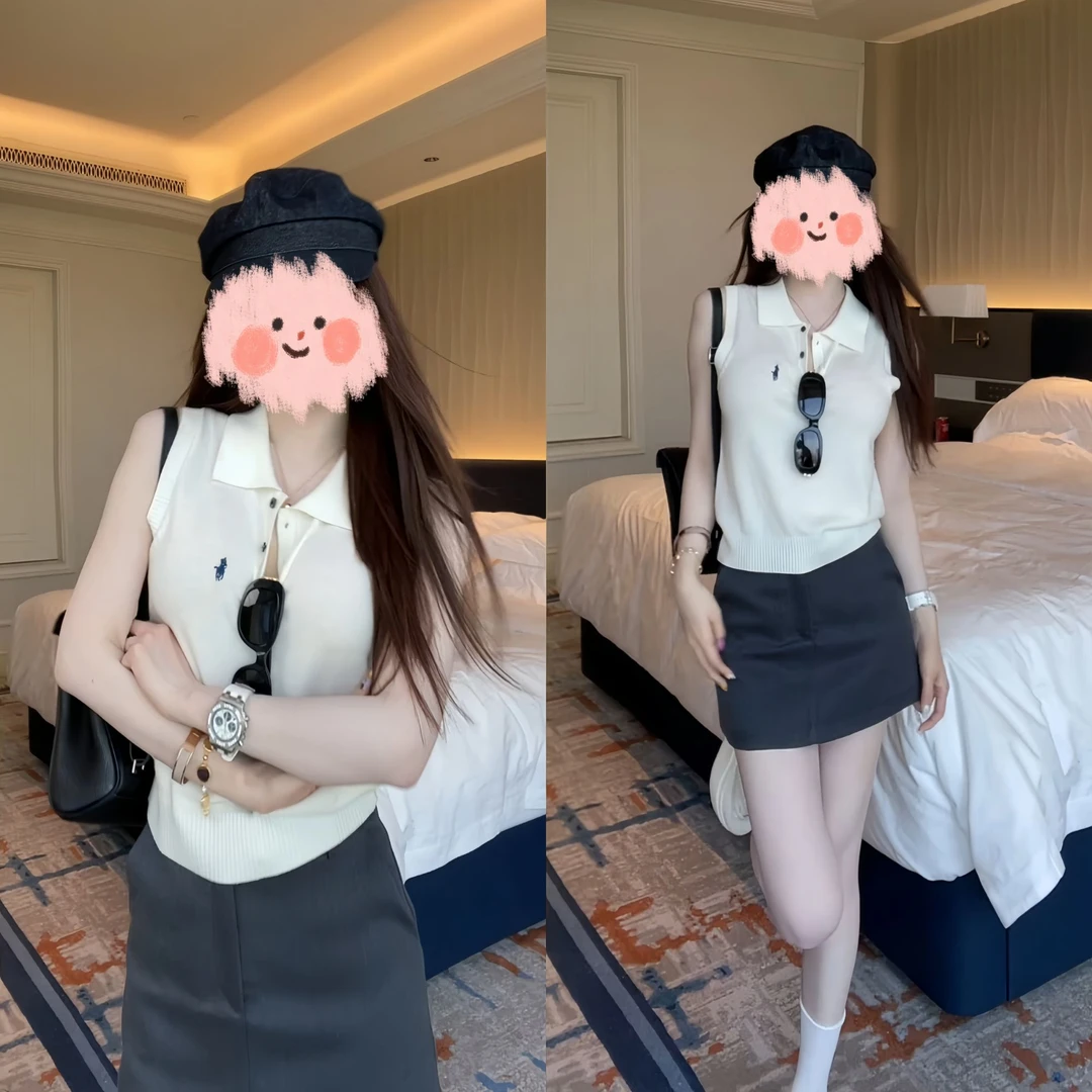 财阀千金套装女装夏季针织马甲背心西装半身裙老钱风裙子两件套