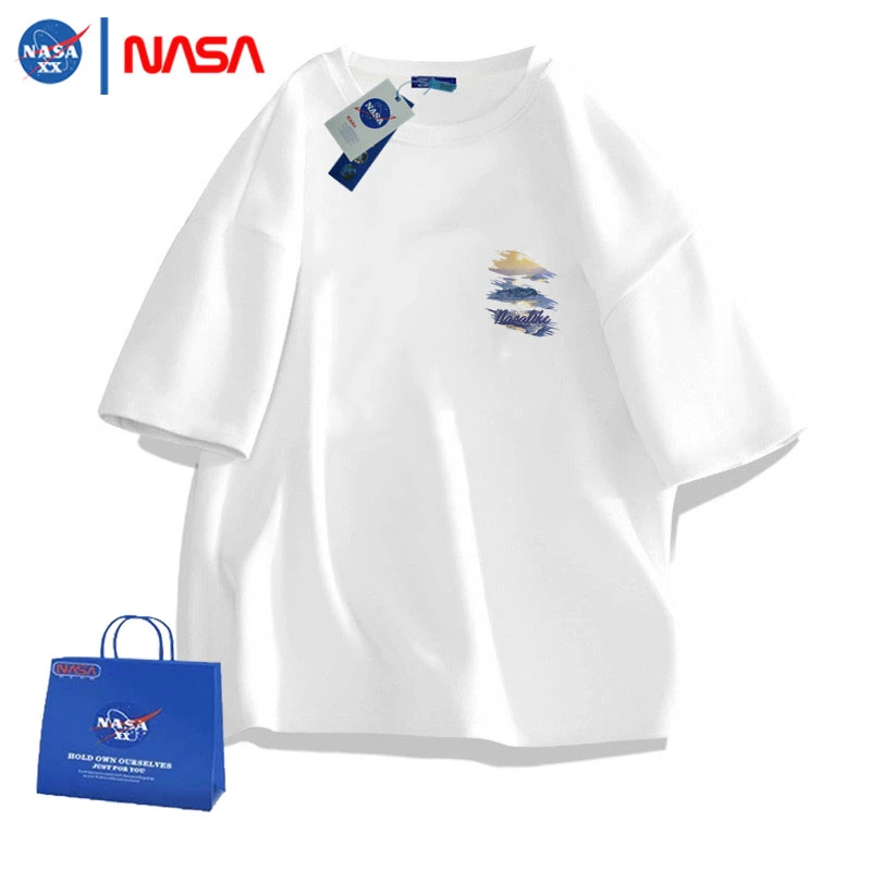 NASA联名纯棉短袖t恤男女款夏季短t男款宽松体恤半袖上衣情侣衣服