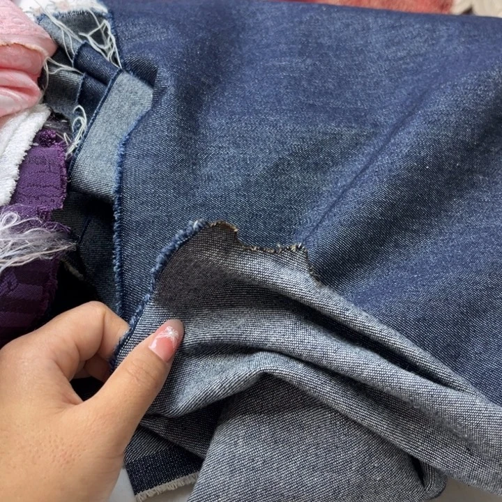 混纺藏蓝色无弹牛仔2米