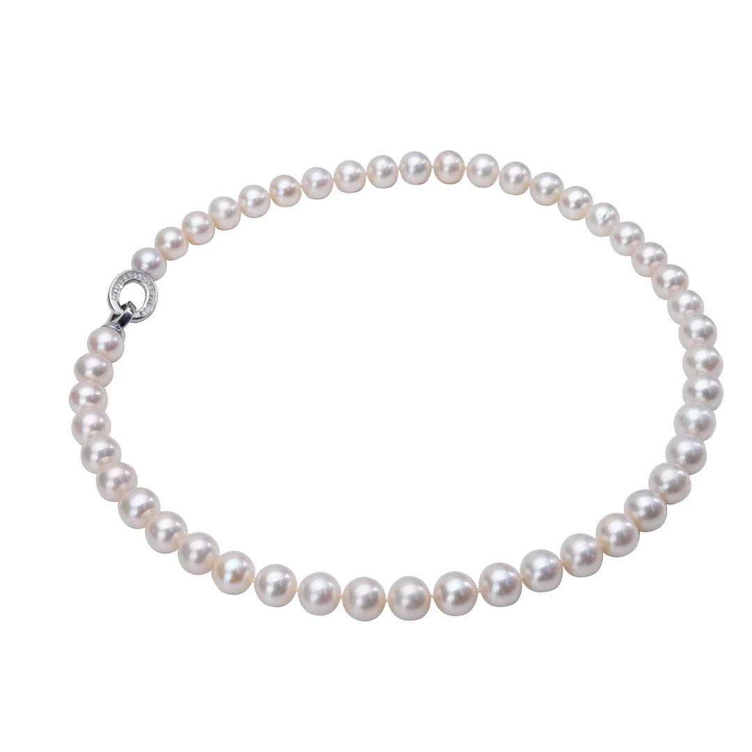 熊猫大白｜淡水无核珍珠气质百搭项链颈链S925银7.3～8.3mm FX078