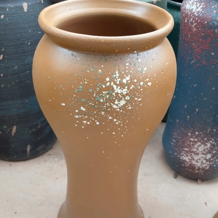 花盆紫砂高43口18黄色