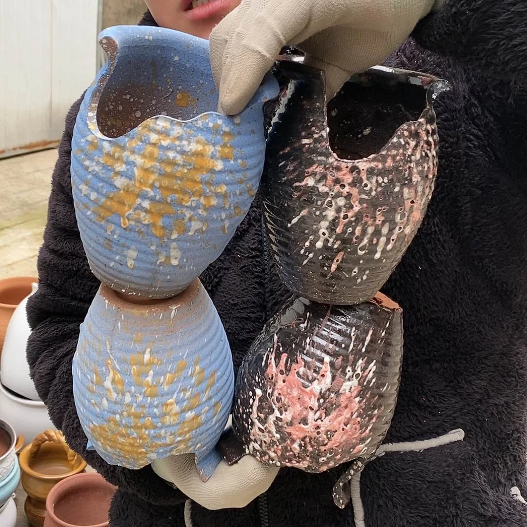 紫砂花盆瑕疵口11高15瑕疵