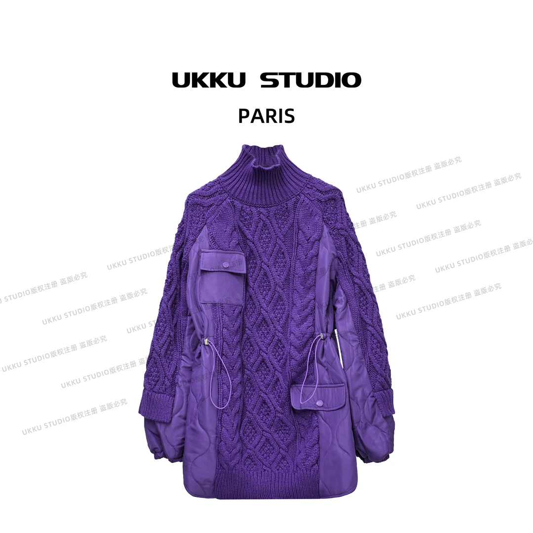 小尧【UKKUSTUDIO】时尚高级宽松休闲气质潮流针织外套上衣211474