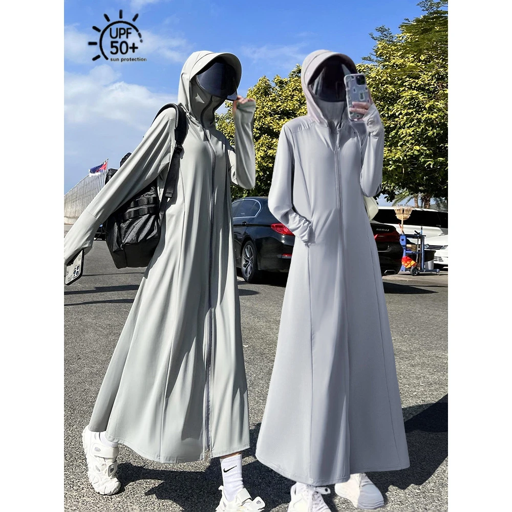 防晒衣女2025新款夏季长款全身防紫外线轻薄冰丝防晒服外套F