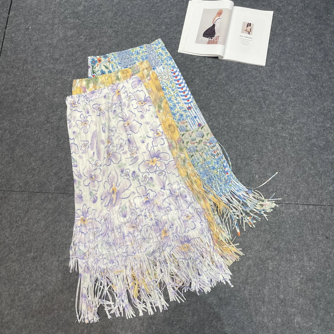 【南油张贝贝】25S新款小众设计感三宅褶皱高腰显瘦流苏半裙25025