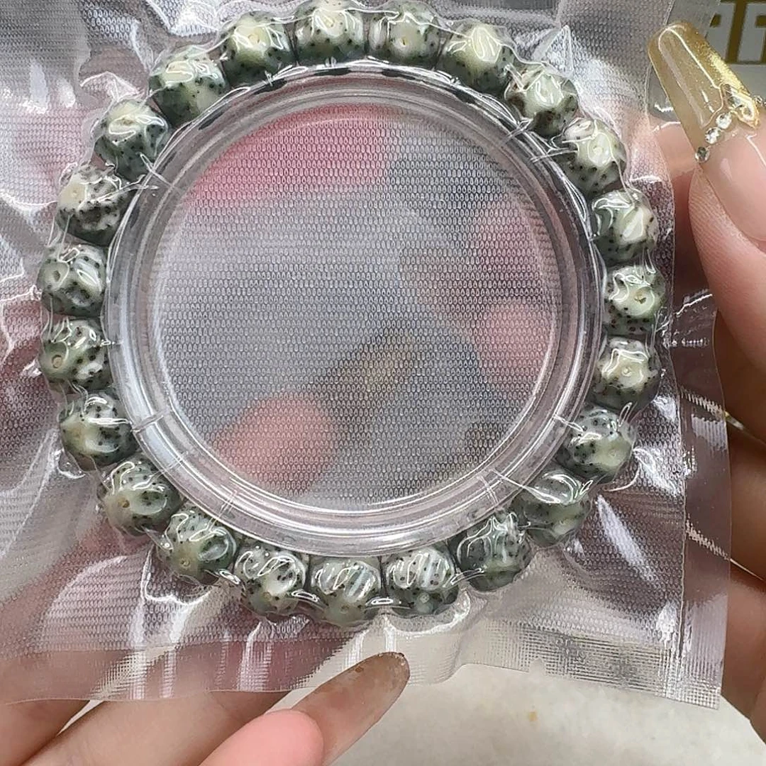 星月菩提手串6灭火糯冰石玉雕刻无相10 9