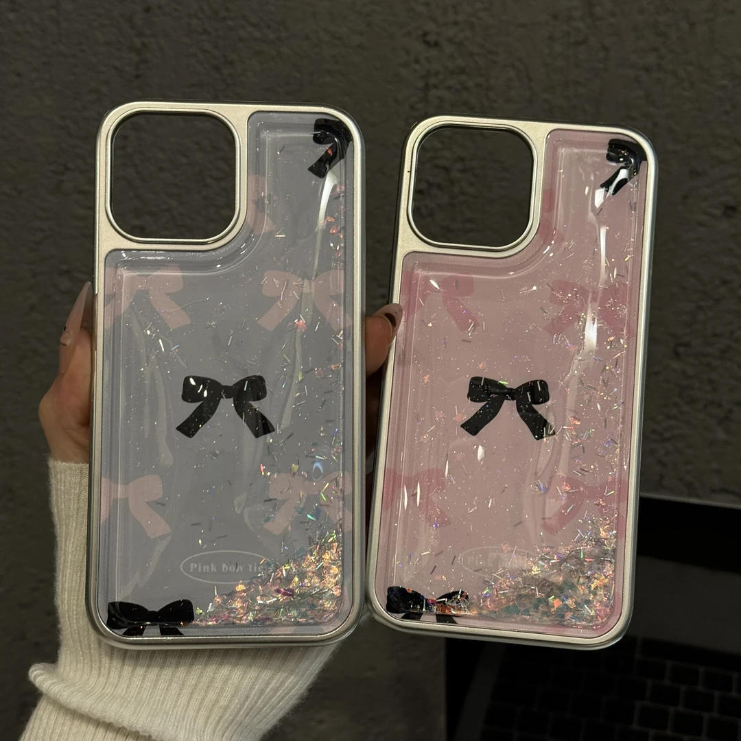 适用苹果16pro手机壳iphone15电镀相框14/15/16plus小众ins蝴蝶结
