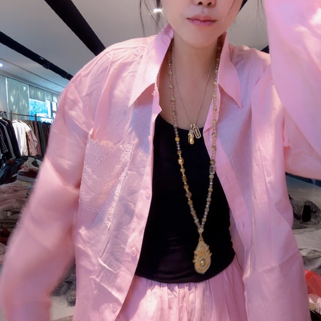 125斤亚麻粉色套装