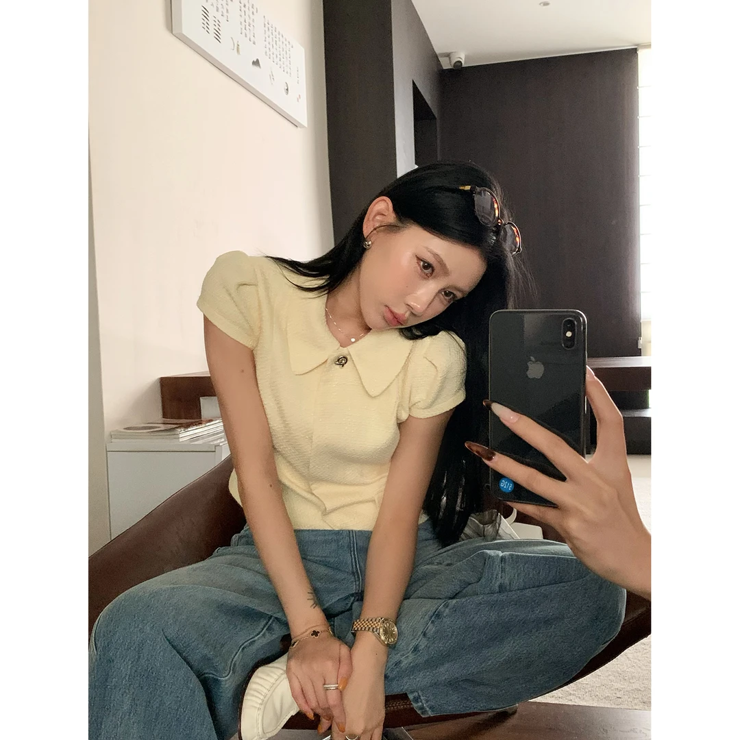 70不是七十【香草冰茶】夏季韩系短袖小香风外套