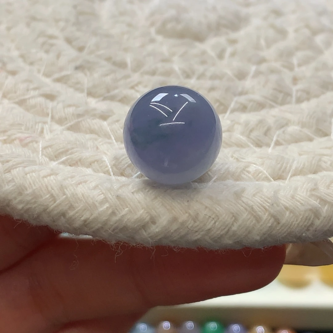 定制翡翠未镶嵌毛货抛光定制 浓色紫飘绿 卡13.5 yu