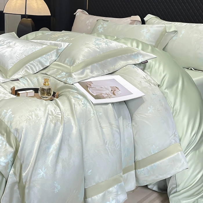 妙然家|2025夏季A类进口莱赛尔天丝棉贡缎提花四件套丝滑裸睡柔软