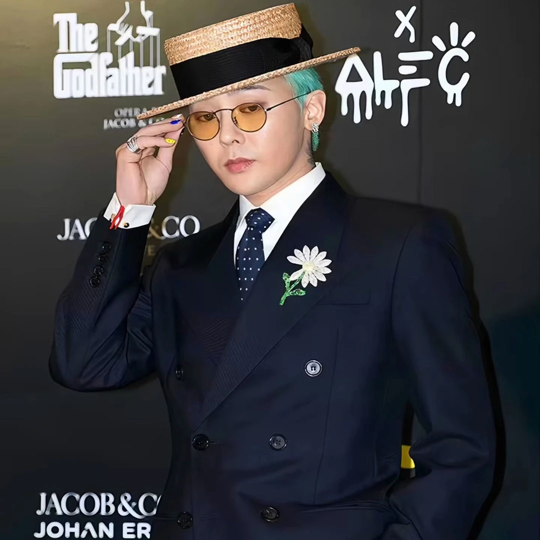 【轻奢男装】权志龙GD同款藏青色双排扣西装修身春商务高端时尚潮流