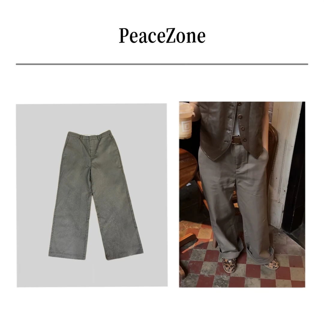 Peacezone 进口100棉 新款复古气质品味设计西裤/9361