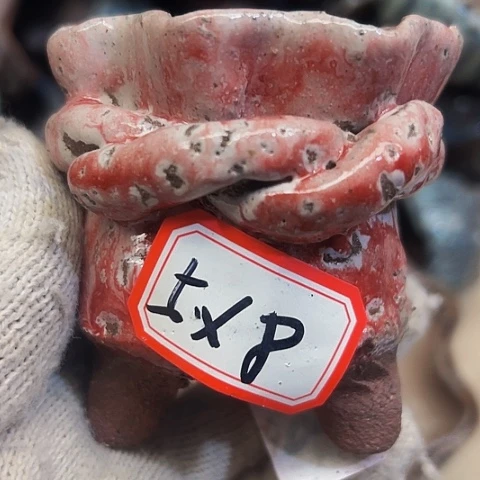 红陶粗陶花盆手工